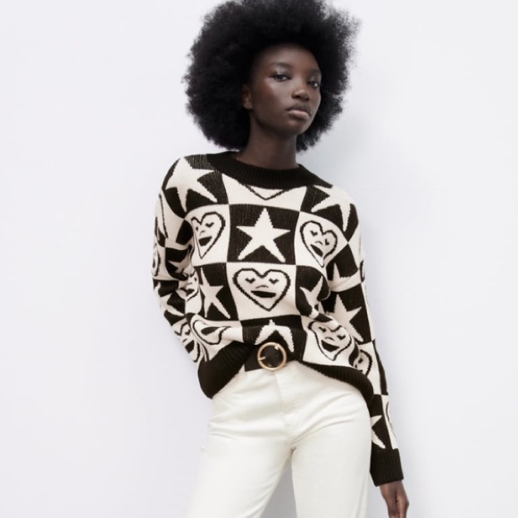 Zara graphic jacquard knit sweater - Picture 2 of 10